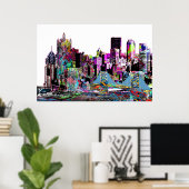 Poster Pittsburgh, Pennsylvanie en graffiti (Bureau à domicile)