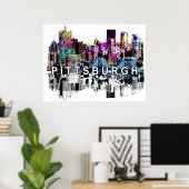 Poster Pittsburgh, Pennsylvanie en graffiti (Bureau à domicile)