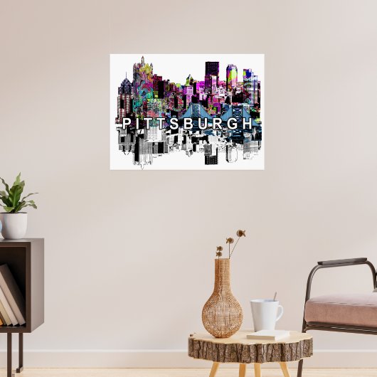 Poster Pittsburgh, Pennsylvanie en graffiti (Salon 3)