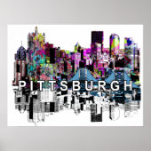 Poster Pittsburgh, Pennsylvanie en graffiti (Devant)
