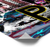 Poster Pittsburgh, Pennsylvanie en graffiti (Coin)