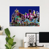 Poster Pittsburgh, Pennsylvanie en graffiti (Bureau à domicile)