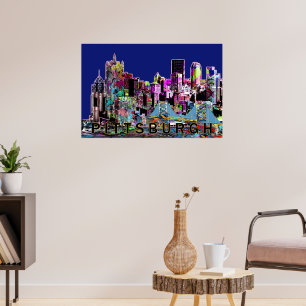 Poster Pittsburgh, Pennsylvanie en graffiti
