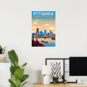 Poster Pittsburgh Pennsylvanie vintage (Bureau à domicile)