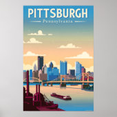 Poster Pittsburgh Pennsylvanie vintage (Devant)