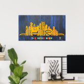 Poster Pittsburgh Skyline License Plate Art (Bureau à domicile)