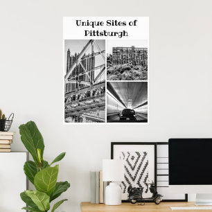 Poster -Pittsburgh zwart-wit collage