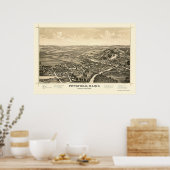 Poster Pittsfield, ME Carte panoramique - 1889 (Cuisine)