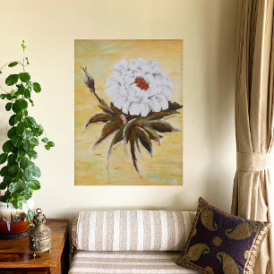 Poster Pivoine blanche