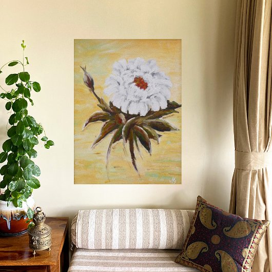 Poster Pivoine blanche