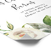 Poster Pivoine Blanche d'Hiver Fleurie Cette Bougie Brûle (Coin)