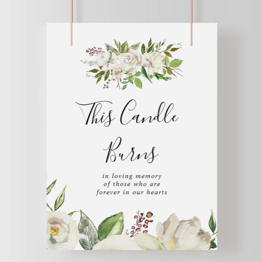 Poster Pivoine de l'hiver blanche Fleur ce signe de bougi