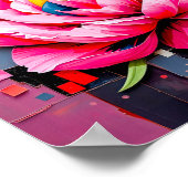 Poster Pivoine délicate dans un style abstrait moderne (Coin)