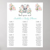 Poster Pivoines à l'éléphant bébé, Plan de table eucalypt (Devant)