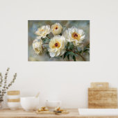 Poster Pivoines blanches élégantes en fleurs (Cuisine)