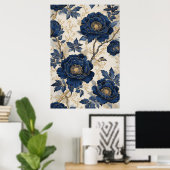 Poster Pivoines Bleues (Bureau à domicile)
