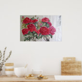 Poster pivoines carminées (Cuisine)