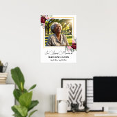 Poster Pivoines Élégantes Photo avec Cadre en Or Funérail (Bureau à domicile)