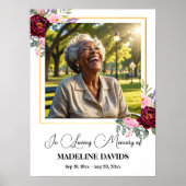 Poster Pivoines Élégantes Photo avec Cadre en Or Funérail (Devant)