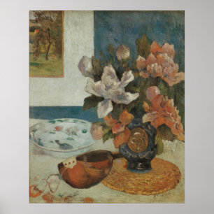 Poster Pivoines et mandoline chinoises par Paul Gauguin