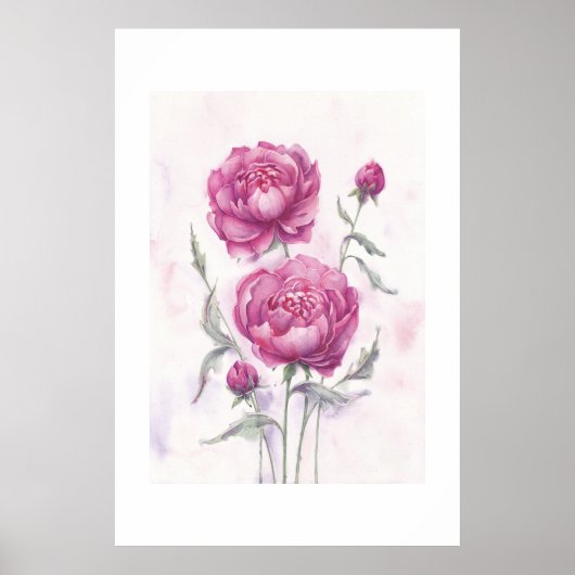 Poster Pivoines Marron (Devant)