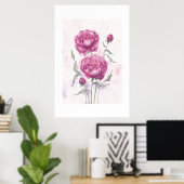 Poster Pivoines Marron (Bureau à domicile)