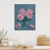 Poster Pivoines roses avec des yeux de chat cachés (Cuisine)