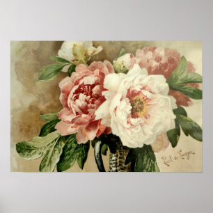 Poster Pivoines vintages
