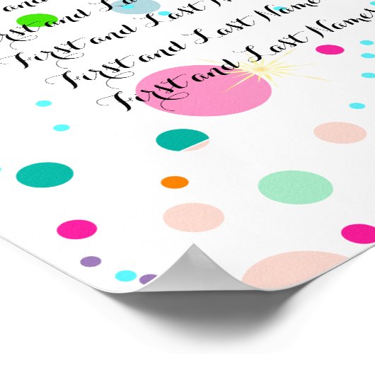 Poster PixDezines arc-en-ciel éclatant/carte de sièges (Coin)