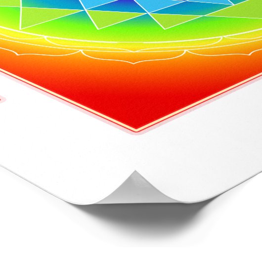 Poster PixDezines Arc en ciel/Sri Yantra/Méditation/Chakr (Coin)