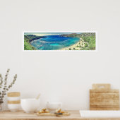 Poster PixDezines baie de hanauma presque vintage, hawaii (Cuisine)