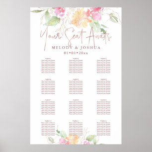 Poster PixDezines Blushing Romance Flowers, Siège