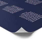 Poster PixDezines Calligraphie Moderne Navy, Plan de tabl (Coin)