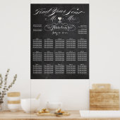 Poster PixDezines Chalkboard Trouvez votre siège/siège (Cuisine)