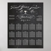 Poster PixDezines Chalkboard Trouvez votre siège/siège (Devant)