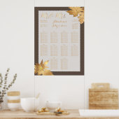 Poster PixDezines Chute Foliage/Faux Gold/Seating Chart (Cuisine)