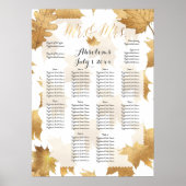 Poster PixDezines Chute Foliage/Faux Gold/Seating Chart (Devant)