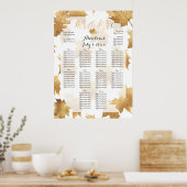 Poster PixDezines Chute Foliage/Faux Gold/Seating Chart (Cuisine)