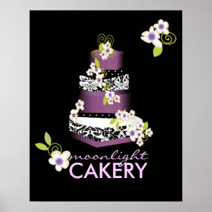 Poster PixDezines Desiree Damask Cake, Lilac