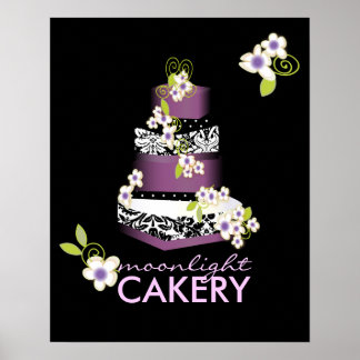 Poster PixDezines Desiree Damask Cake, Lilac