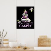 Poster PixDezines Desiree Damask Cake, Lilac (Cuisine)
