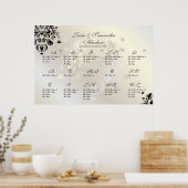 Poster PixDezines Dolcè Damask/Seating Chart/Alpha (Cuisine)
