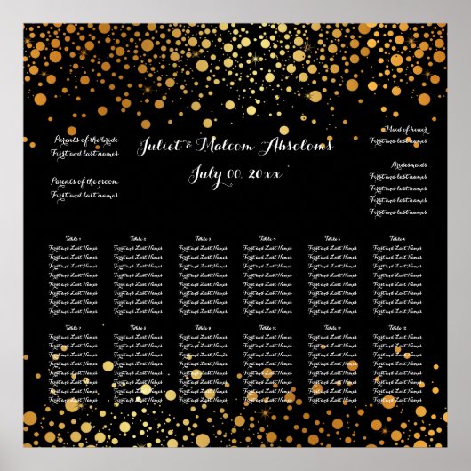 Poster PixDezines éblouis/spectres or/carte de sièges (Devant)