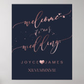 Poster PixDezines FAUX ROSE GOLD CALLIGRAPHY/WELCOME (Devant)