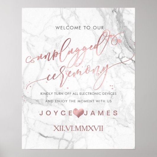 Poster PixDezines Faux Rose Gold/do-it-yourself #CÉRÉMONI (Devant)