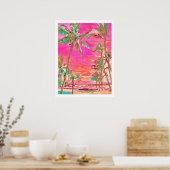 Poster PixDezines Hawaiian Beach/Rose/Turquoise (Cuisine)