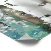 Poster PixDezines Hiver Silver Birch Forêt Teal Vert (Coin)