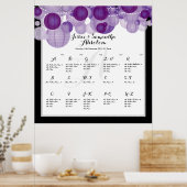 Poster PixDezines lanternes en papier mauve/carte de sièg (Cuisine)