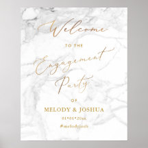 PixDezines Marbre + Faux Or  Bienvenue Fiançailles