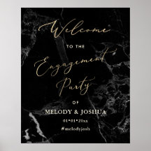 PixDezines Marbre + Faux Or  Bienvenue Fiançailles